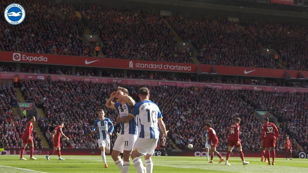 Trossard earned a 3-3 draw for Brighton away to Liverpool. DUGOUT