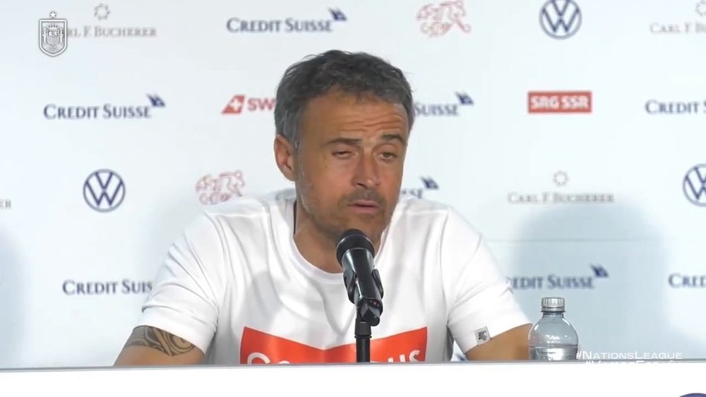 Luis Enrique spoke after Spain beat Switzerland 0-1. DUGOUT