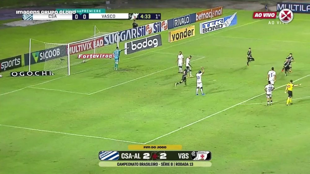 Vasco draw against CSA at Rei Pelé Stadium. DUGOUT