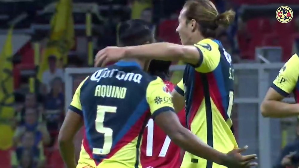Pedro Aquino debutó con el América hace un año. Captura/Dugout