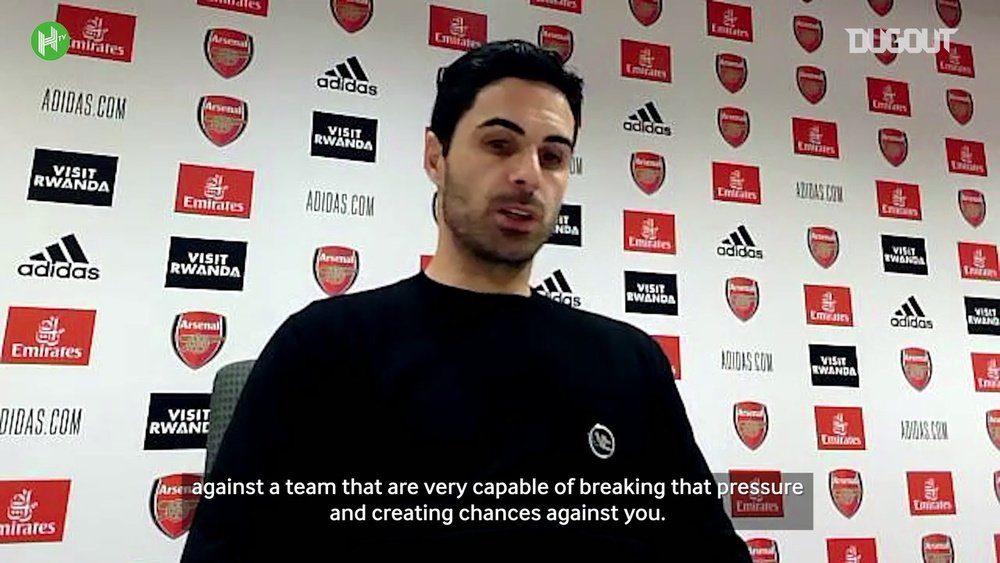 Mikel Arteta was not happy after Arsenal's 0-1 loss to Leicester. DUGOUT