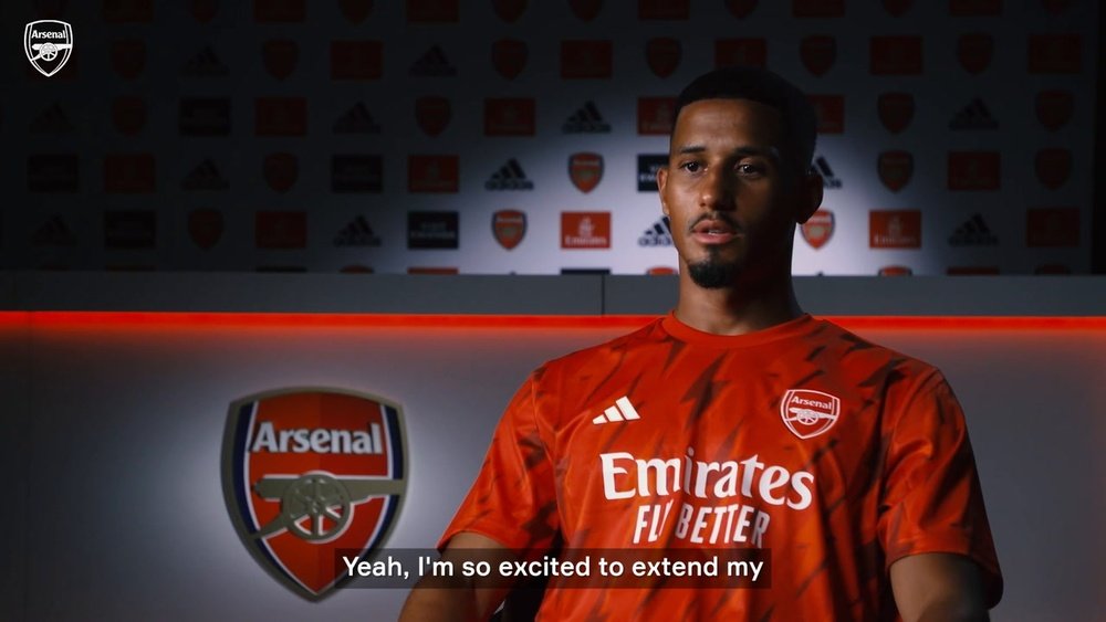 William Saliba renewed his contract with Arsenal until 2028. Screenshot/DUGOUT