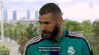 Karim Benzema spoke ahead of Real Madrid's game with Liverpool in the Champions League final. DUGOUT