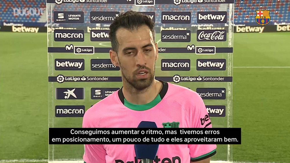 Sergio Busquets falou após empate do Barça. AFP