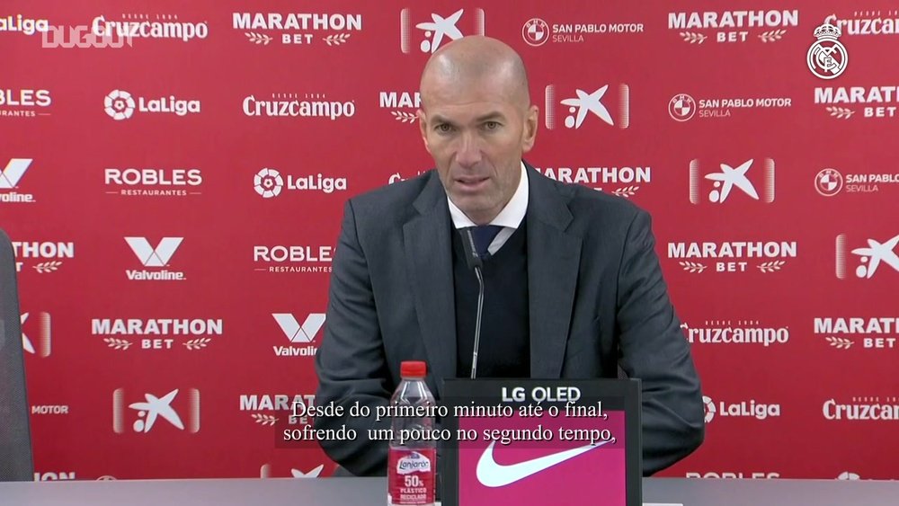 Zidane enaltece atuação do Real Madrid em vitória sobre o Sevilla. DUGOUT
