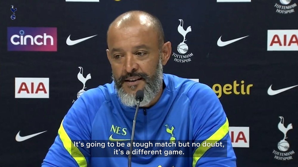 Nuno Espirito Santo speaks before the North London derby. DUGOUT