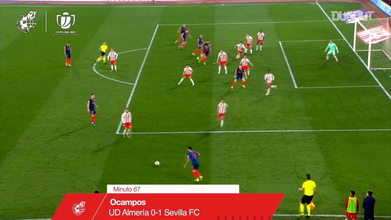 Lucas Ocampos' goal gave Sevilla a 0-1 win at Almeria. DUGOUT