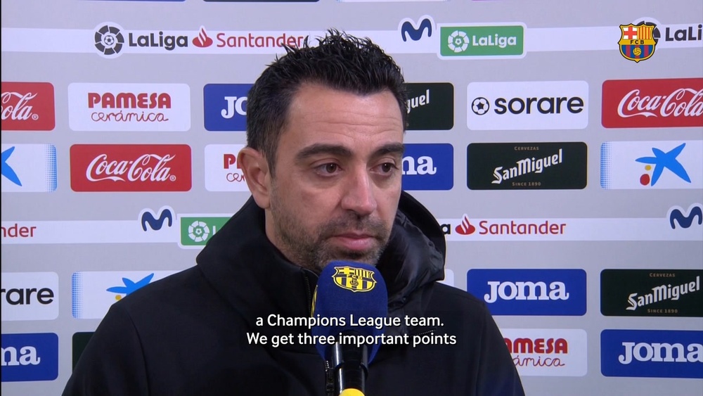 Xavi spoke after Barca beat Villarreal. DUGOUT