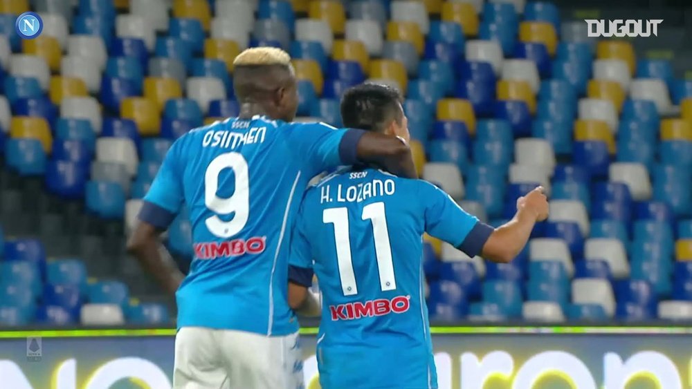 Hirving Lozano netted twice as Napoli thrashed Genoa 6-0. DUGOUT