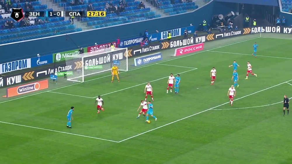 Golaço de Claudinho pelo Zenit em clássico contra o Spartak na Rússia. DUGOUT