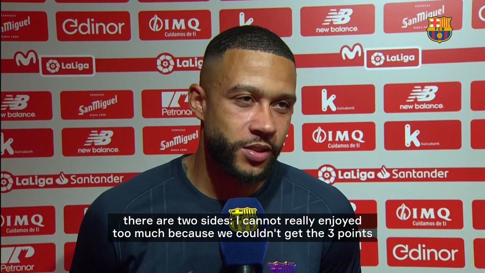 Memphis scores his first LaLiga goal. DUGOUT