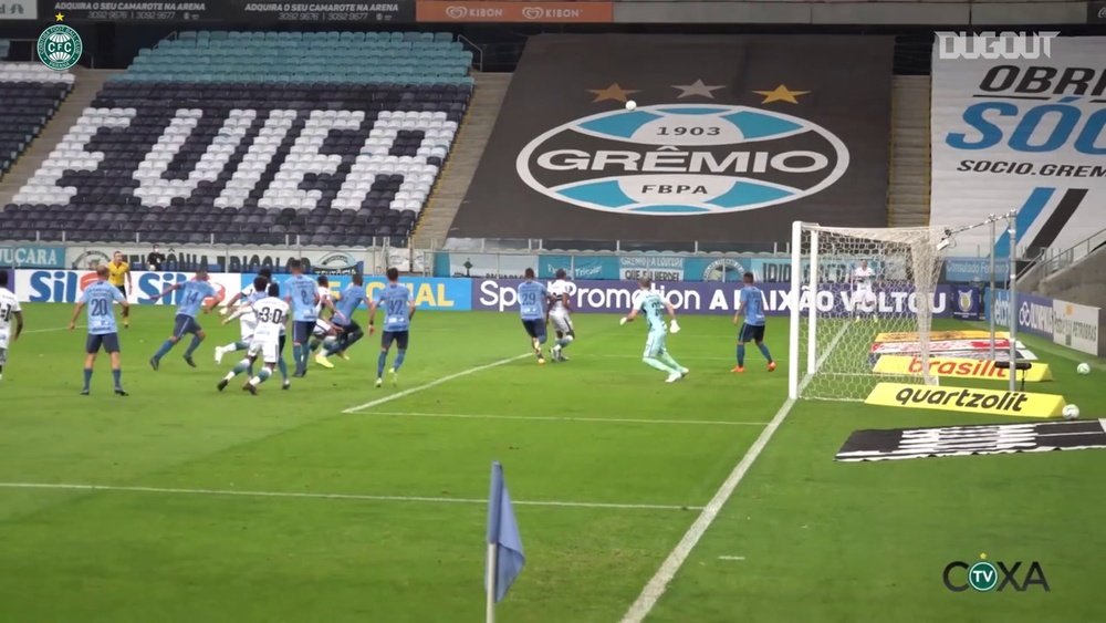 Nathanael's goal was not enough to give Coritiba a point at Gremio. DUGOUT