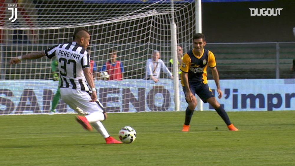 Roberto Pereyra put Juventus ahead in a meaningless game at Verona in 2015. DUGOUT