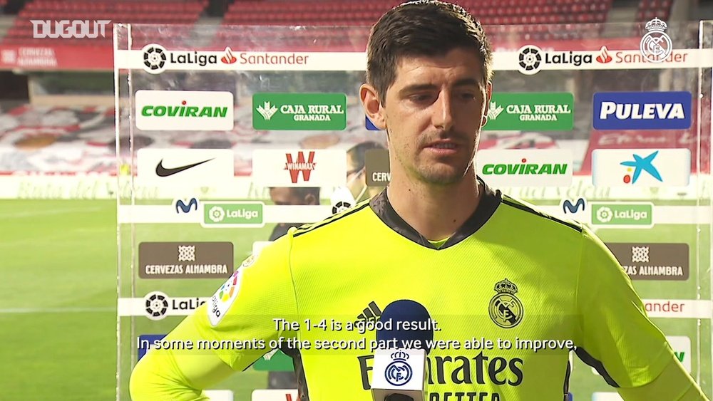 Thibaut Courtois spoke after Real Madrid's win over Granada. DUGOUT