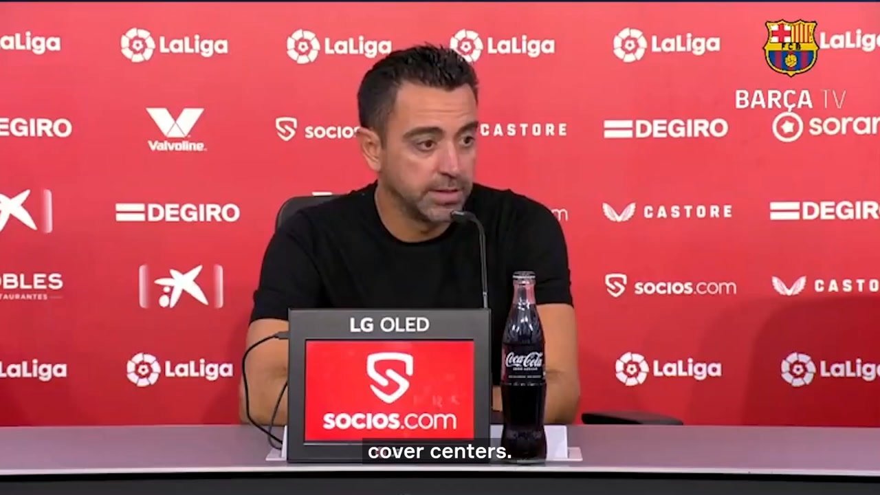 Xavi spoke after Barcelona beat Sevilla. DUGOUT