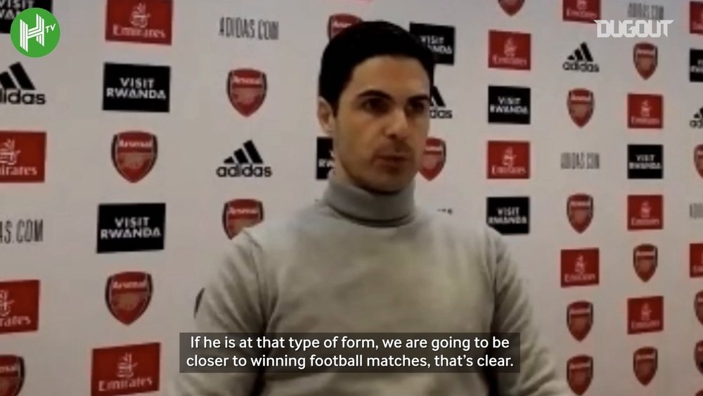 Arteta full of praise for Aubameyang after 'mad' Leeds win. DUGOUT