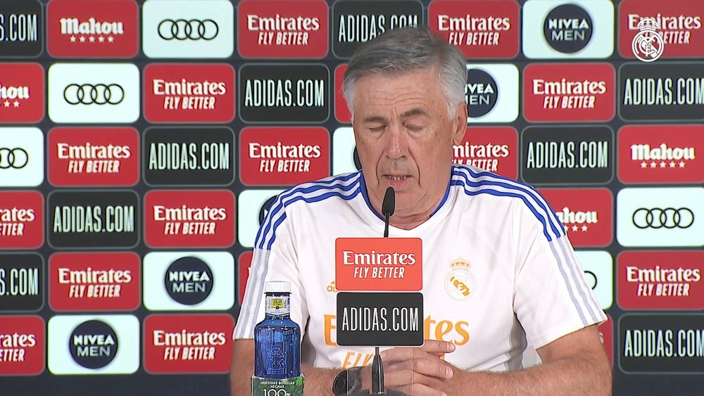 Real Madrid's Carlo Ancelotti spoke to the media. DUGOUT
