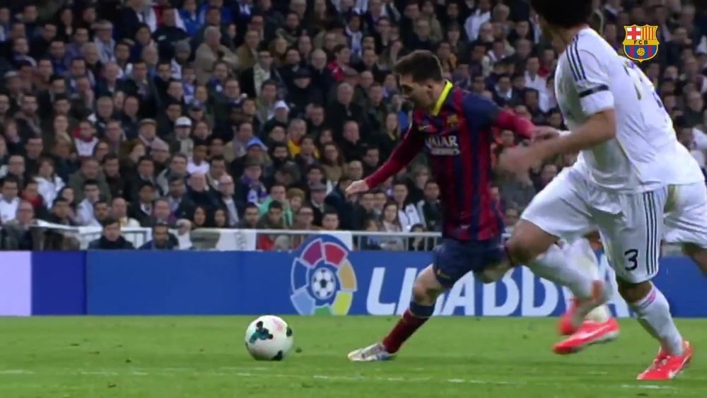 Lionel Messi netted a hat-trick in a 3-4 win for Barcelona at Real Madrid. DUGOUT