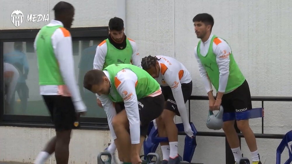 Valencia have been preparing for the game with Getafe. DUGOUT