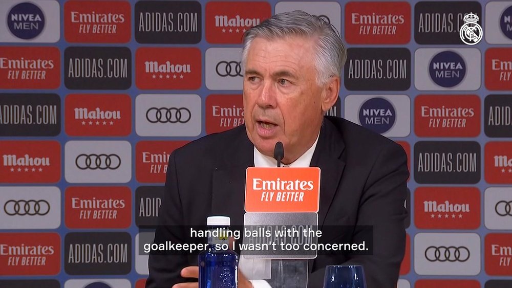 Carlo Ancelotti spoke after Real Madrid's goalless draw with Villarreal. DUGOUT