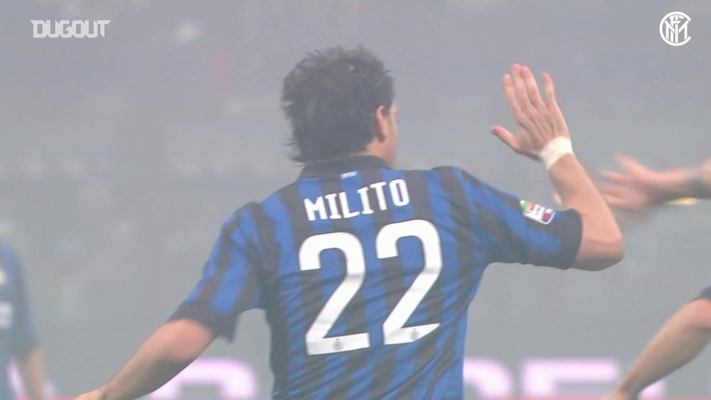 Diego Milito's hat-trick vs AC Milan. DUGOUT