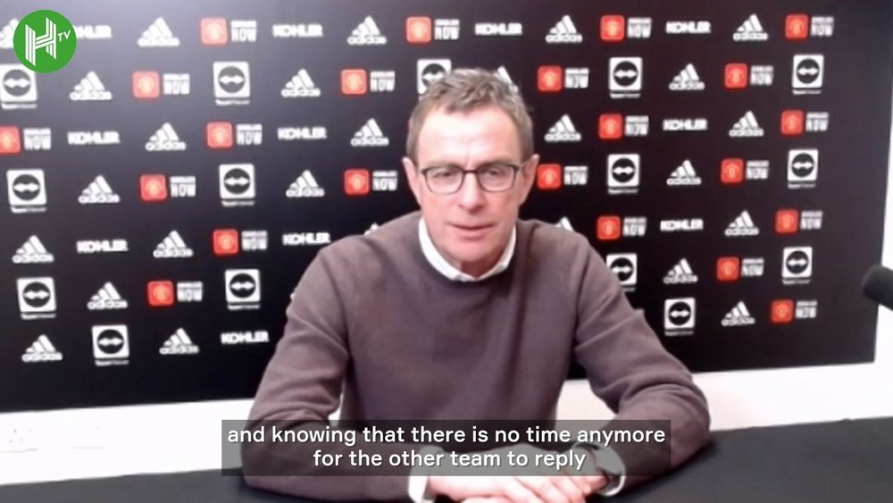 Rangnick thanked the fans after Man Utd beat West Ham 1-0. DUGOUT