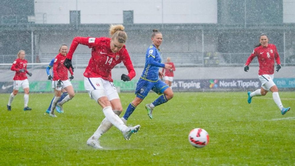 It's a beautiful thing - Hegerberg revels in hat-trick on Norway return. AFP