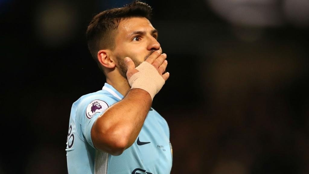 Aguero scored four in a stunning second half. GOAL