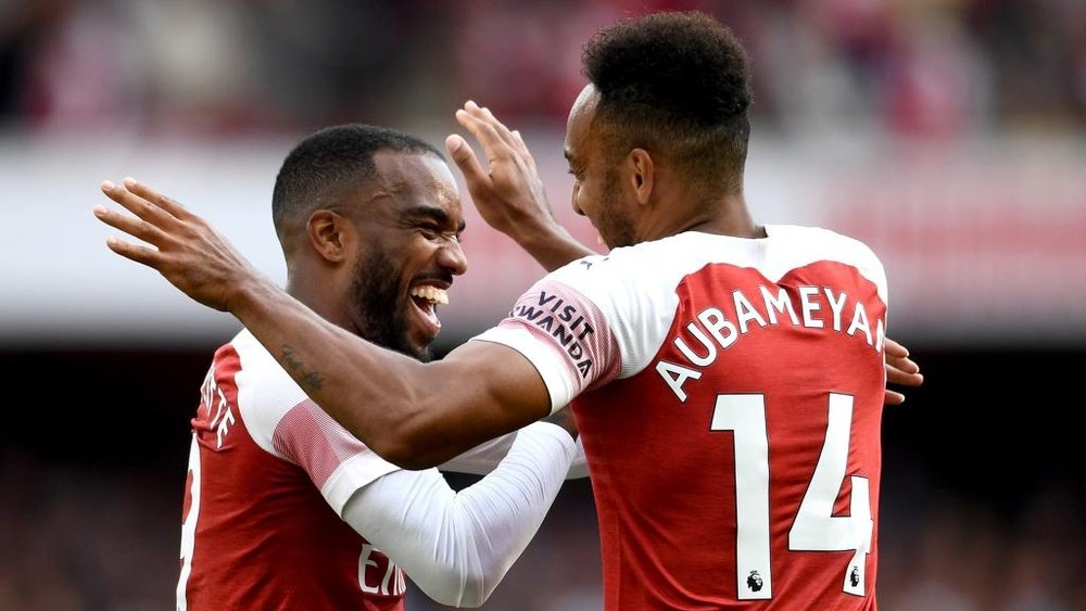 Aubameyang marque encore pour Arsenal. AFP