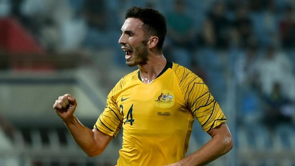 Apostolos Giannou celebrates his goal. GOAL