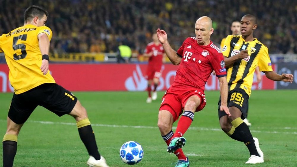 Robben went close in Athens. GOAL