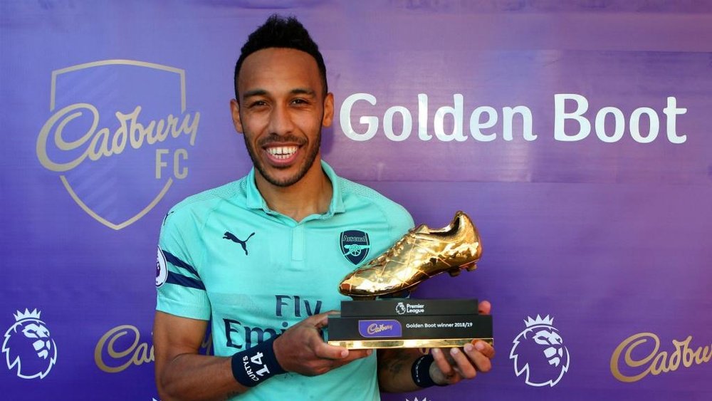Aubameyang is happy to share trophy with two fellow Africans. GOAL