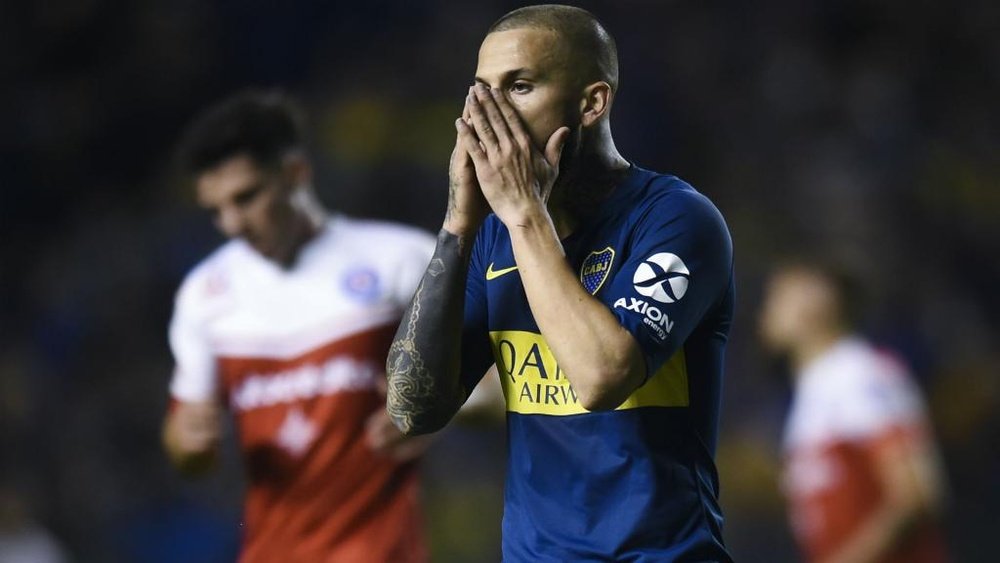Annoncé à l'OM, Dario Benedetto est blessé selon Boca Juniors. AFP