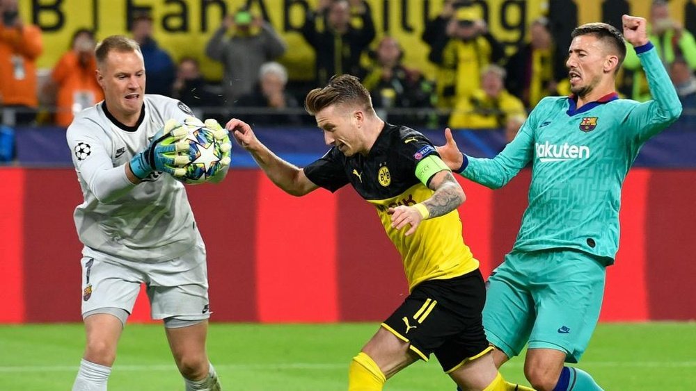 Borussia Dortmund-Barcellona 0-0: il rigore di Reus 'sbatte' su Ter Stegen. AFP