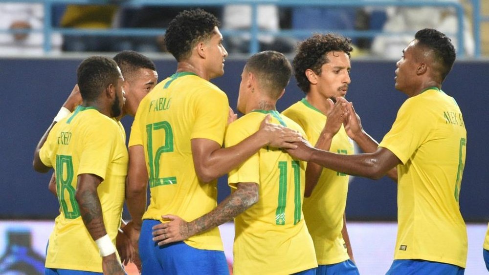 Brazil celebrate 2018. Goal