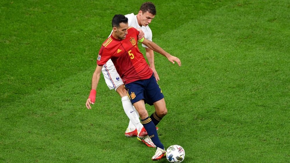 Luis Enrique hails pillar Busquets as Spain fall short in Nations League final.