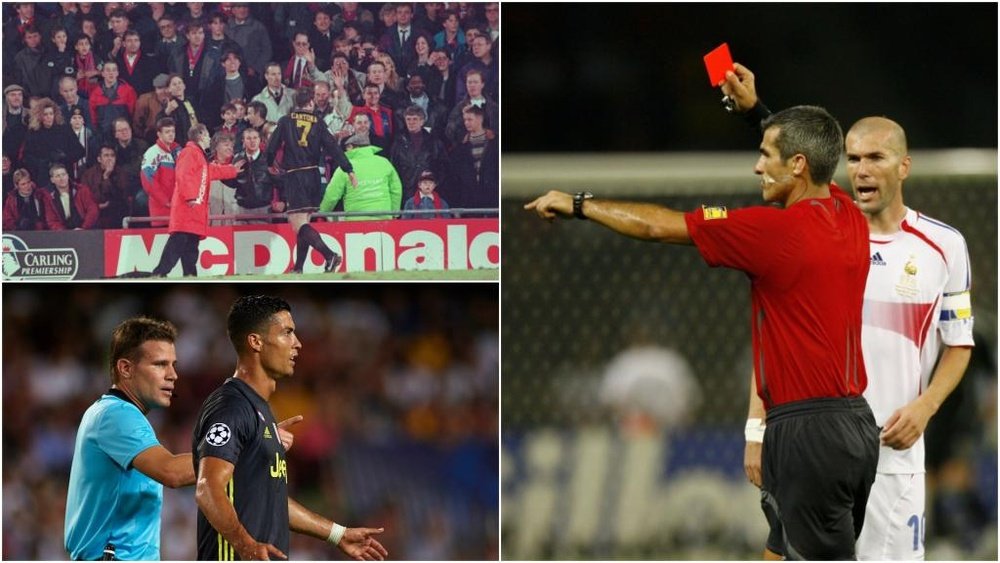 Cantona, Zidane and Ronaldo all have controversial red cards in common. GOAL
