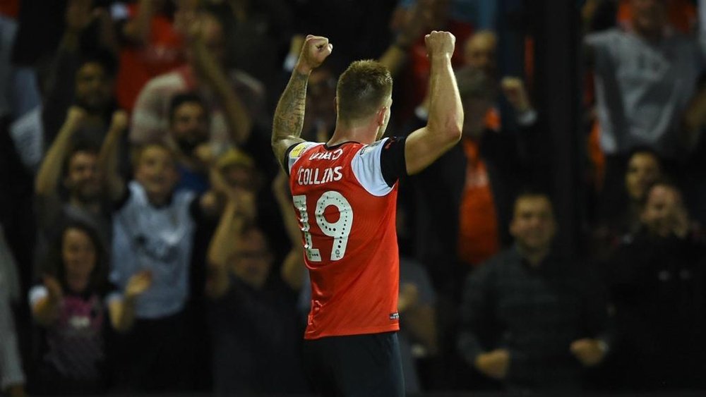 Collins got Luton Town a point on their Championship return. GOAL