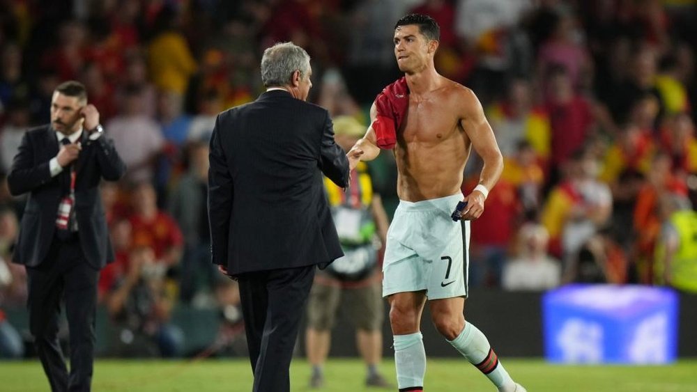 Santos defends decision to leave Ronaldo on bench as Portugal snatch draw in Spain. AFP