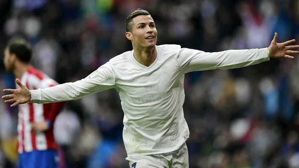 Ronaldo celebrates scoring against Sporting Gijon. Goal
