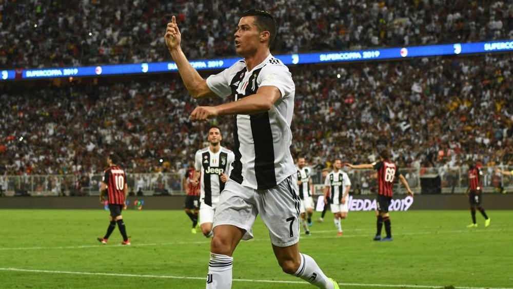 Ronaldo's header proved to be pivotal in the clash with Milan. GOAL