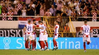 Croatia forward Andrej Kramaric celebrates his equaliser against France. GOAL