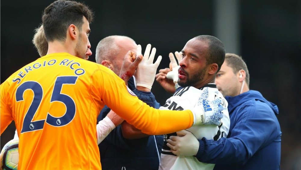 Defender Odoi suffered a nasty looking head injury in Fulham's win against Cardiff. GOAL