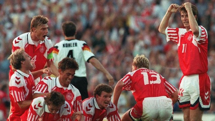 We look back at when Denmark won Euro 1992. AFP