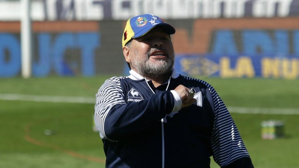 Maradona is carrying on as Gimnasia coach despite resigning two days ago. GOAL