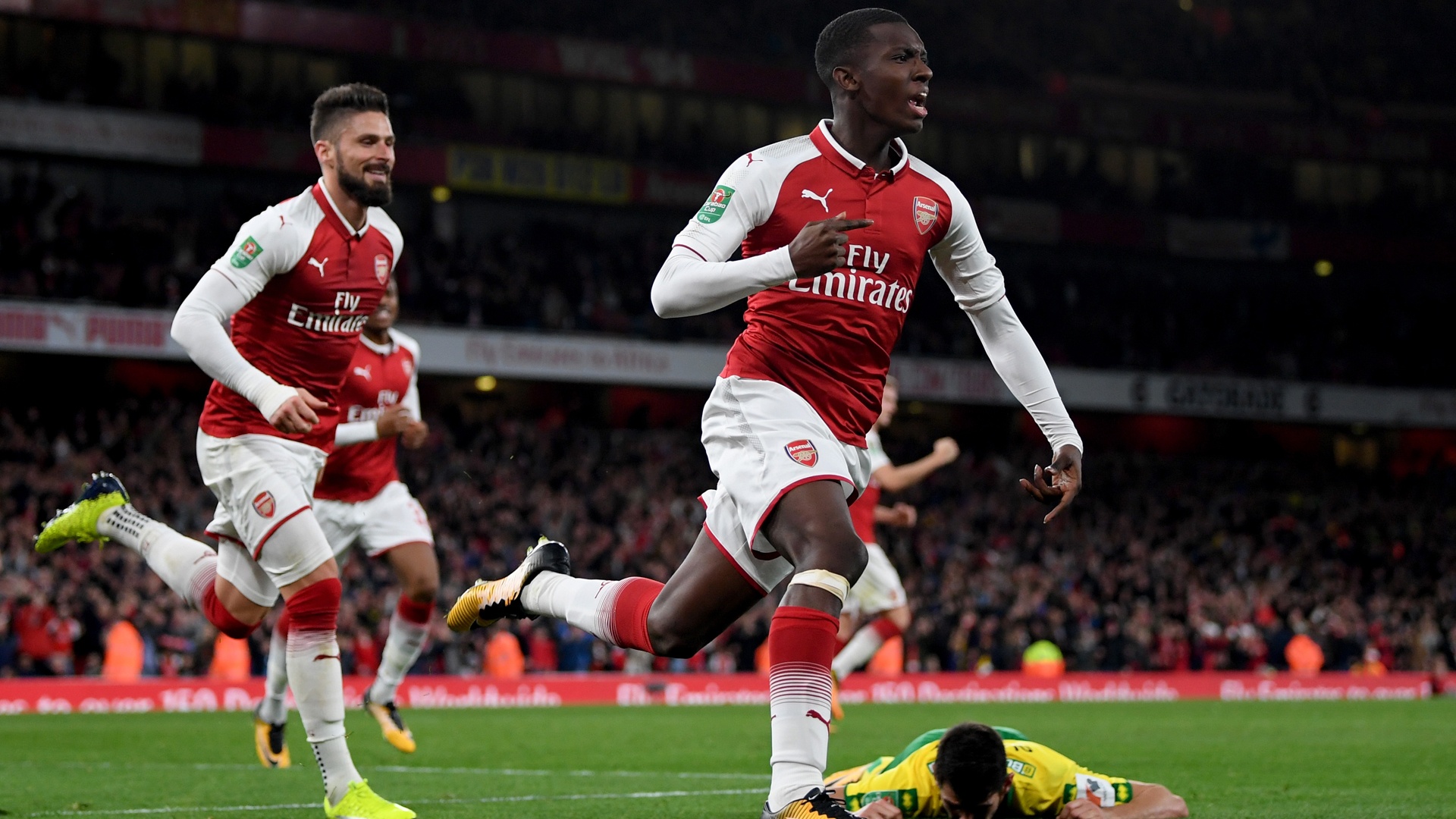 Nketiah scores brace for Arsenal. GOAL