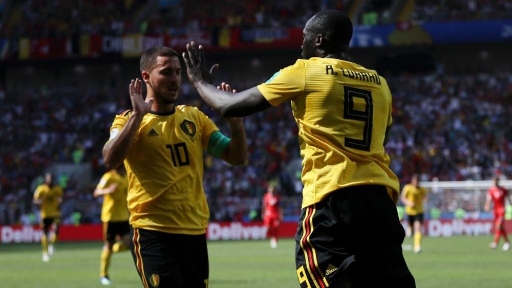 Hazard joked about wanting Romelu Lukaku's form to begin and end with Belgium. GOAL