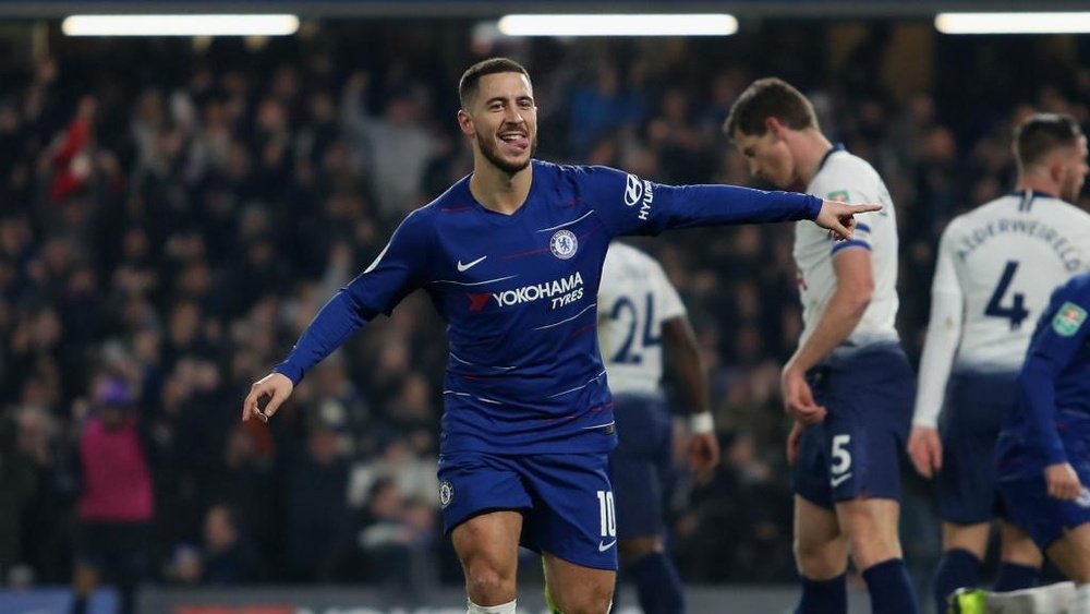 Hazard's Chelsea will face Manchester City in the EFL cup final on February 24. GOAL