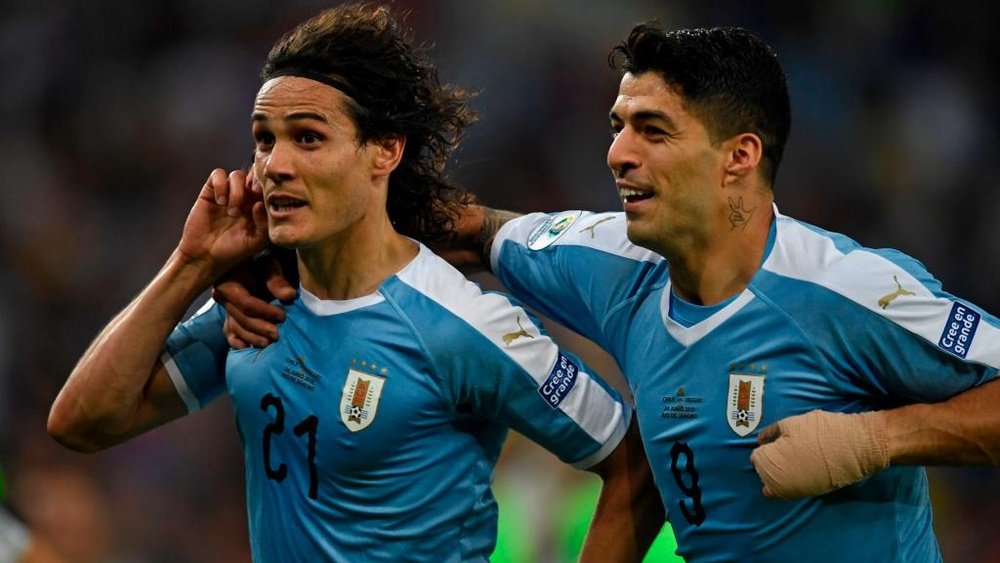 Cavani and Suarez: The defiant duo. GOAL