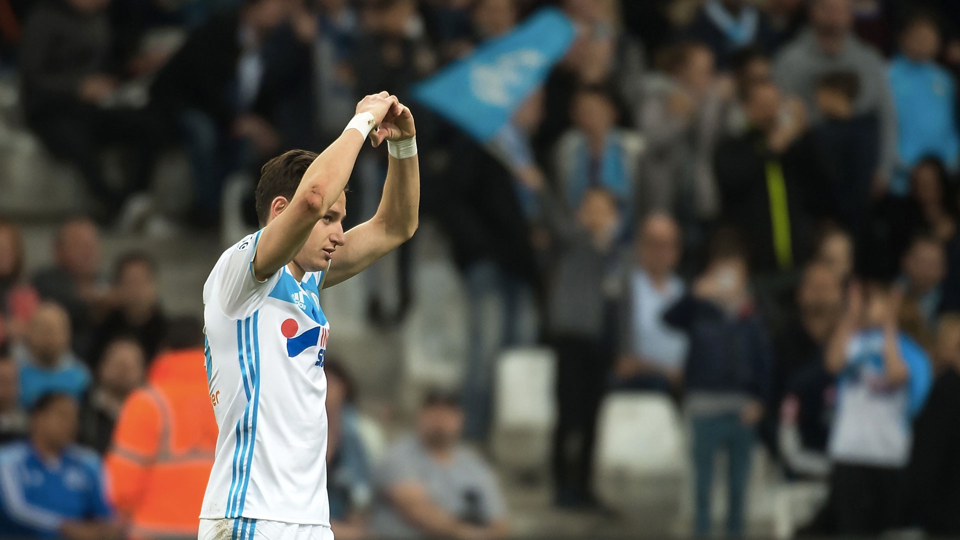 Le joueur de l'Olympique de Marseille, Florian Thauvin, dans un match de Ligue 1. AFP